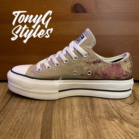 💐NEW💐 CUSTOM CONVERSE CHUCK TAYLOR PLATFORM LOW - Picture 10 of 16